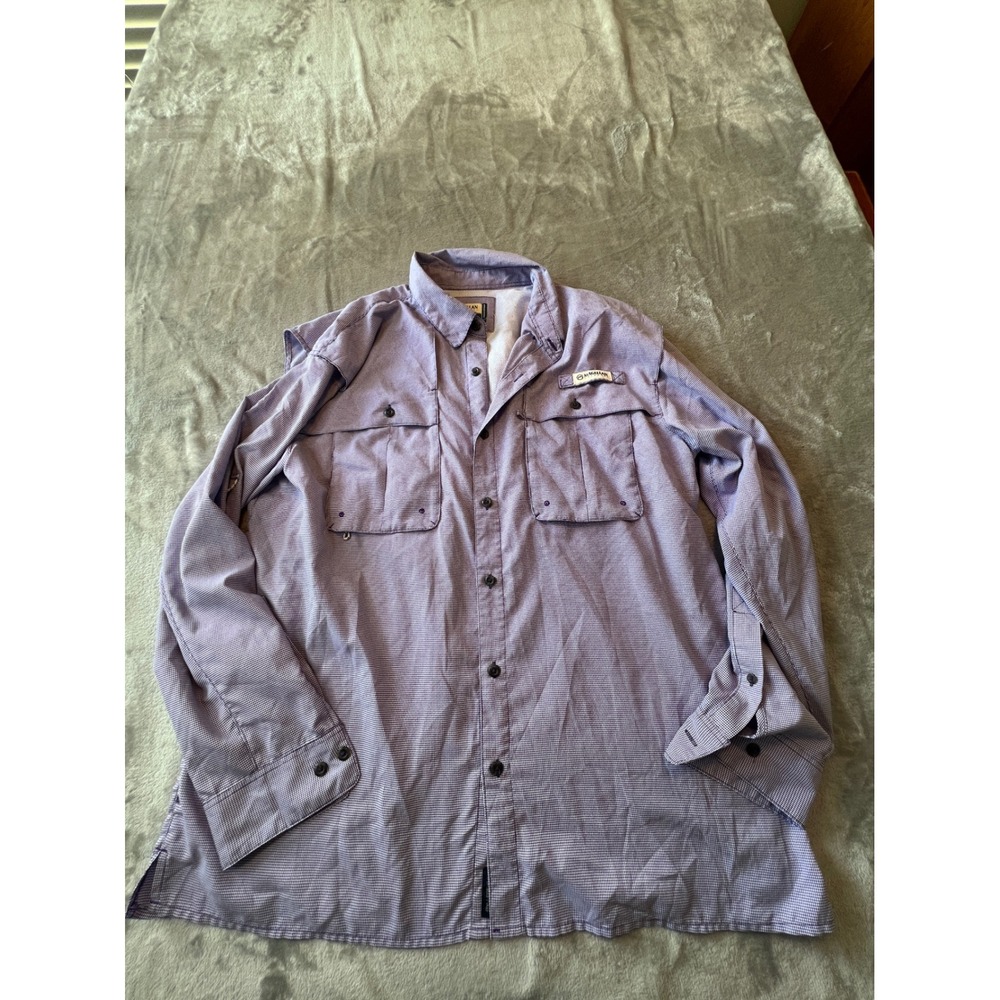 Magellan Fishing Shirt Mens Large Purple Aransas Pass Relaxed Fit Long Sleeve